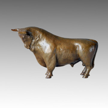 Animal Bronze Sculpture Cattle Decoration Craft Brass Statue Tpal-141